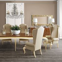 Traditional armchair Luxusfabricleatherwing