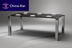 Contemporary dining table QUADRO MAGNUMglassstainless steelrectangular