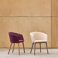 Contemporary chair MOON indoorfabricoak base