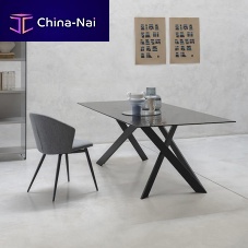 Contemporary table VERTIGOglassmarblesteel base