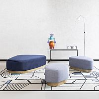 Contemporary pouf ISLANDfabrictriangularupholstered