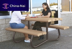 Contemporary picnic table Poly - Design 2585polyethylenepowder-coated steel baserectangular