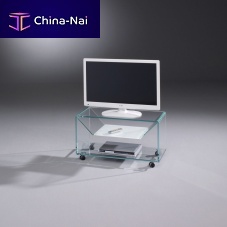 Contemporary TV cabinet BRIDGEcustomon castersglass