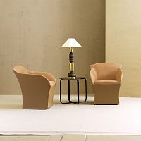 Contemporary armchair BONAleatherfull-grain leatherbeech