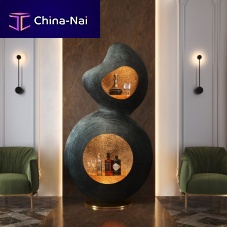 Commercial bar cabinet DOUROoriginal designpolished brassfiberglass