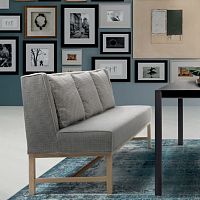 Contemporary bench LARIETTAwoodenleatherfabric