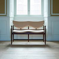 Scandinavian design upholstered bench 48fabricleatheroak