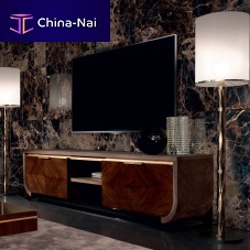 Contemporary TV cabinet CHARLESTONrosewoodleather