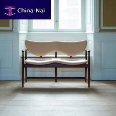Scandinavian design upholstered bench 48fabricleatheroak