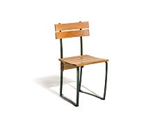 Contemporary chair KERTEMINDEoutdoorteakpainted steel base