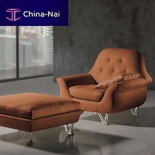 Traditional armchair PO28 CHERUBINO fabricwith footrest