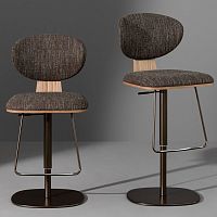 Contemporary bar chair Olos tooindoorleatherwood veneer
