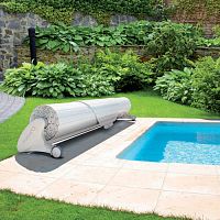 Slatted swimming pool cover MOOVE'O®automaticsecuritysolar-powered
