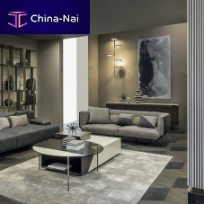 Contemporary sofa PRISMleathergray2.5-seater
