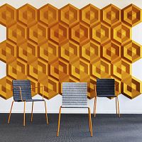 Wall-mounted acoustic panel BEEHIVEfabricfoamhexagonal