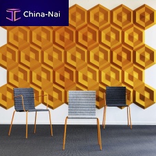 Wall-mounted acoustic panel BEEHIVEfabricfoamhexagonal