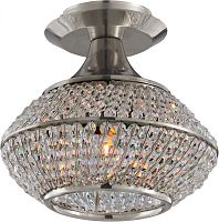 Contemporary ceiling light MYSTICroundcrystalbrushed metal