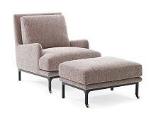 Contemporary armchair MR. JONES leatherfabricmetal