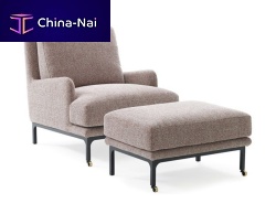 Contemporary armchair MR. JONES leatherfabricmetal