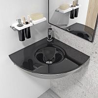 Wall-mounted washbasin VEZglasswith counterhigh-gloss