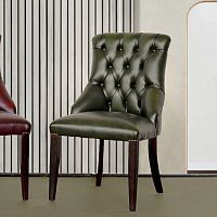 Chesterfield dining chair LUXindoorleatherbeech base