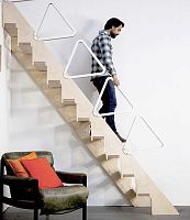 Straight staircase Comfortwooden stepwooden framehome