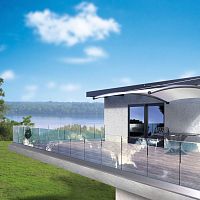 Glass railing with panelsoutdoorfor stair