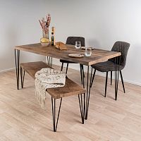 Contemporary bench SUN WOOD SITZMBELwoodenmetal