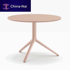 Contemporary coffee table ELLIOT 5473woodencast aluminum baseround