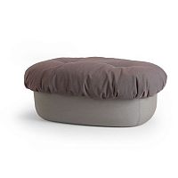 Contemporary ottoman SOUFFLfabricleatherwooden