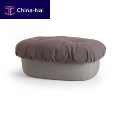Contemporary ottoman SOUFFLfabricleatherwooden