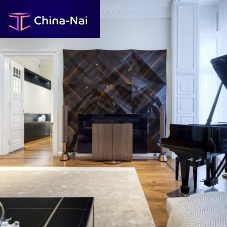 Wall-mounted decorative panel ALPHAfor interiorrigidAmerican walnut