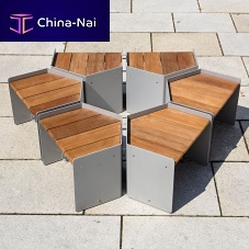 Contemporary public bench PENTA ISLANDSwoodengalvanised steelmodular