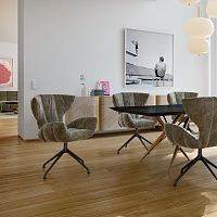 Contemporary dining chair CASSIAindoorfabricaluminum base