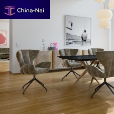 Contemporary dining chair CASSIAindoorfabricaluminum base