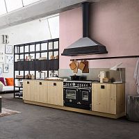Contemporary kitchen FLY - MOSJØENsolid woodmetalwith handle