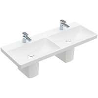Wall-mounted washbasin AVENTO : 4A23CGceramicdoublerectangular
