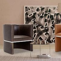 Contemporary club chair JANE leatherfabricfir