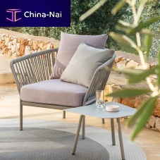 Contemporary armchair RIAfabricaluminumrope