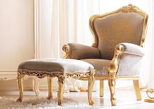 Classic armchair GEMMAleatherfabricwooden