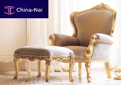 Classic armchair GEMMAleatherfabricwooden