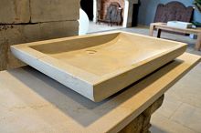 Countertop washbasin natural stonewith adjustable mirrorrectangular