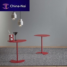 Contemporary bistro table WAYmetalmetal baseD-shape