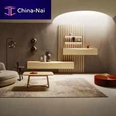Contemporary living room wall unit PURO WAVEoakwalnutbeech