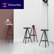 Contemporary bar stool AKY 0122-H67-MET leatherfabricash