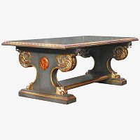 Baroque table 751 Bbeechlacquered woodbeech base