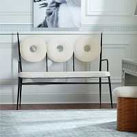 Contemporary bench RONDOfabricsteelwith backrest