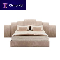 Double bed KARA BEDcontemporaryupholsteredwith headboard