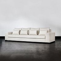Contemporary sofa DELANOfabricleatherwhite