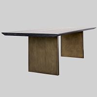 Contemporary dining table MARMARAoakbrass baserectangular